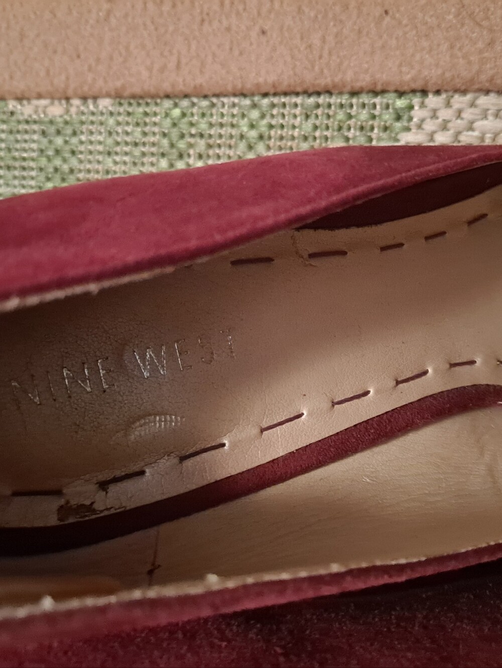 Nine West Women's Burgundy Suede Wedges - Picture 6 of 6